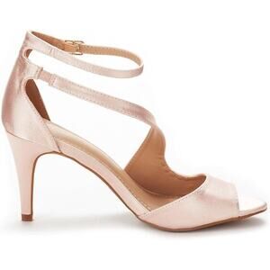 Dream Pairs Nile Champagne Satin Stiletto Heels Size 9 Open Toe Sandal New